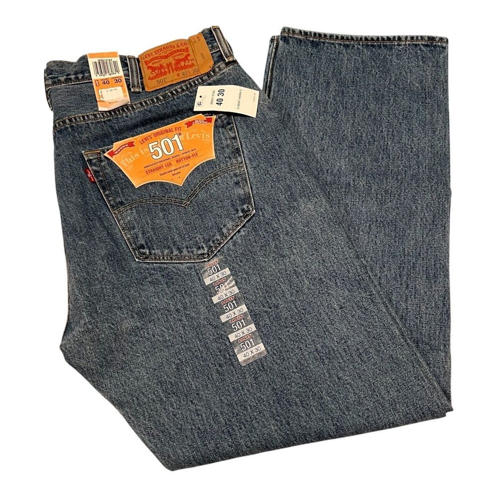 New Levi's 501 Men's Original‎ Fit Straight Leg Jeans Button Fly 501-0193
